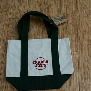 Trader Joe's Mini Tote Bag with Green Straps